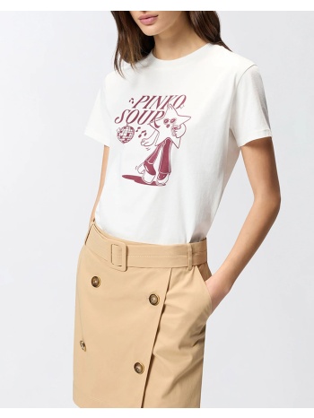 pinko trapani high trim t-shirt jers 105050a33o-zy7 white