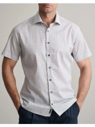 navy&green πουκαμισο comfort fit, κοντο μανικι 24ng.mp28/ngm/ss-ash grey/white lightgray