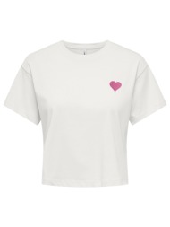 only onlbrianna s/s o-neck top box jrs 15371982-cloud dancerwild orchid heart white