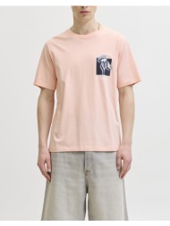 jack&jones jormontauk chestie tee ss crew neck fst 12297889-peach melba lightpink