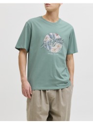 jack&jones jjhonolulu shape tee ss crew neck ln 12288088-mineral blue aqua