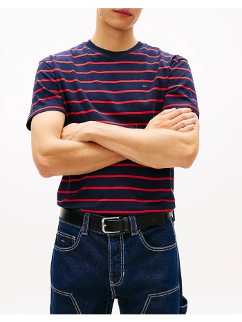 tommy jeans tjm reg stripe ss tee ext dm0dm22544-c1g