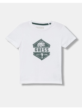 guess ss t-shirt μπλουζα παιδικο boy n6ri18k8hm4-g011 white