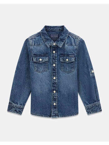 guess kids denim adj. ls shirt πουκαμισο παιδικο boy