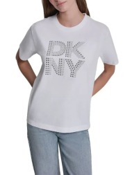 dkny dj6t1741 logo μπλουζακι κοντομανικο dkny dj6t1741-wtl white