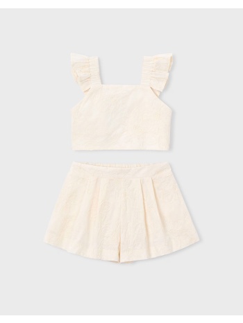 mayoral σετ βερμουδα 03235-088 ecru