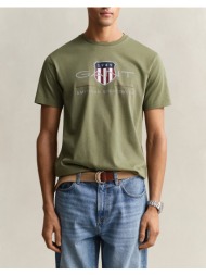 gant μπλουζα κμ reg archive shield ss t-shirt 3g2003199-379 olive