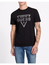 guess ss bsc painted triangle tee μπλουζα ανδρικο m6ri09i3z14-jblk black