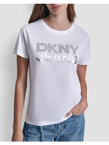 dkny dj6t1746 logo μπλουζακι κοντομανικο dkny dj6t1746-c5l