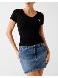 guess ss vn mini triangle tee μπλουζα γυναικειο w2yi45j1314-jblk black