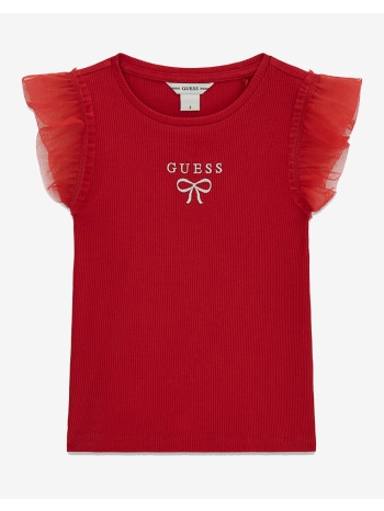 guess kids rib ss t-shirt w/mesh μπλουζα παιδικο girl