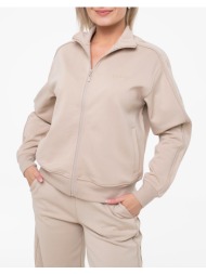 guess octavia high neck full-zip swe φουτερ γυναικειο v5bq15kcx22-g1bw sandybrown