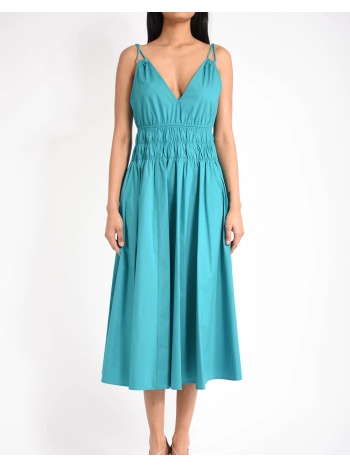 pinko amie abito comfort popeline 106524a35q-v77 turquoise