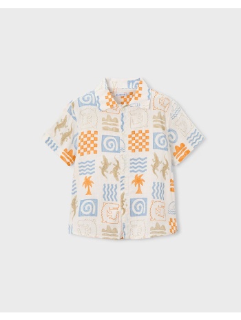 mayoral πουκαμισο κοντομαν σταμπωτο 03115-025 biege