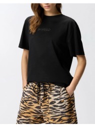 pinko strepitoso t-shirt jersey logo 105526a33s-z99 black