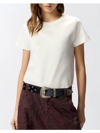 pinko bussolotto t-shirt jersey patc 100355a339-z05 white