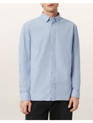 all saints hawthorne ls shirt m150sb-villa blue lightblue