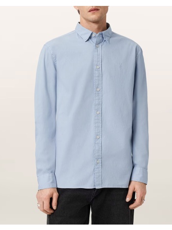all saints hawthorne ls shirt m150sb-villa blue lightblue