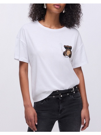 liu jo white_wa6j17_t-shirt moda m/c μπλουζα γυναικειο