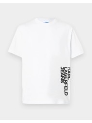 karl lagerfeld jeans klj reg vertical logo tee b2m17047-100 white