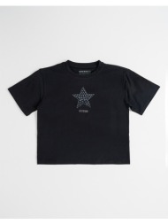 guess kids midi ss t-shirt μπλουζα παιδικο girl j6ri05k6yw4-jblk black