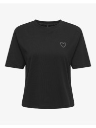 only onlrhine s/s boxy print top box jrs 15368901-blackloverbacksidechestheartinrhinestone black
