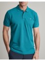 navy&green μπλουζακι πολο m/χρωμο, custom fit 24ge.300.9-deep lake turquoise