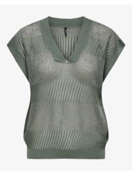 only onlnoelle ss structure glitter vneck knt 15364908-laurel wreathsilverglitter darkgreen