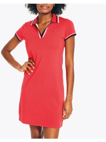 nautica φορεμα s/s tipped knit ocean polo dress