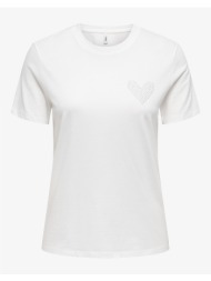 only onlariana life s/s o-neck box top jrs 15343771-cloud dancersingleheartchestrhnstndani offwhite