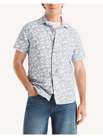 nautica πουκαμισο κμ s/s linen reverse print 3ncw65121-45y