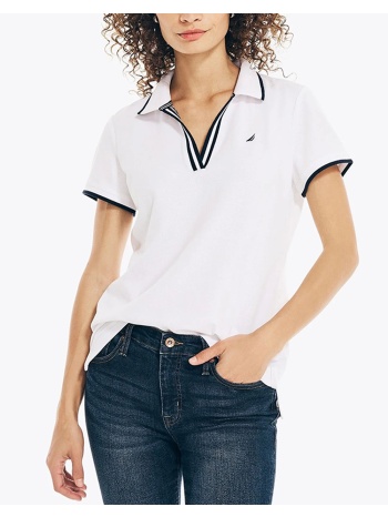 nautica μπλουζα polo κμ s/s tipped split neck ocean polo