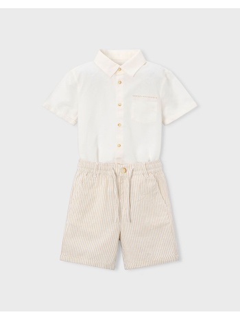 mayoral σετ βερμουδα λινη suiting 03217-015 biege