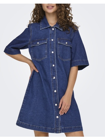 only onlbelle s/s button dress dnm gua noos 15324384-dark