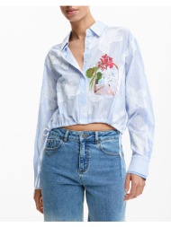 desigual cam_parker πουκαμισο γυναικειο 26swcw28-5029 blue