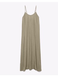 vero moda vmharper sl strap maxi tencel dress ga 10283677-silver mink sandybrown