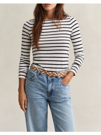 gant μπλουζα μμ slim breton striped ls t-shirt