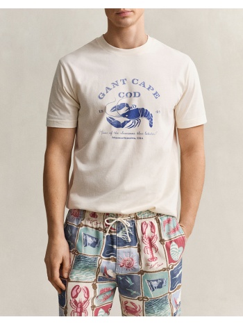 gant μπλουζα κμ graphic ss tshirt 3g2003425-119 ivory