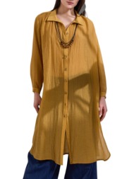 namaste πουκαμισο amaya ss0426013-dijon cookiebrown