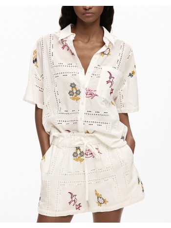 desigual cam_martin πουκαμισο γυναικειο 26swcw30-1000 white