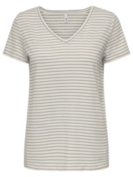 only onlflame s/s v-neck top jrs 15371964-birchsilver lurex mixed