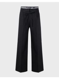 karl lagerfeld jeans klj pleated logo pant b2w10059-999 black