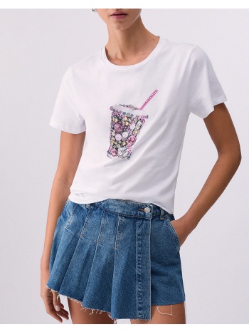 liu jo white_wa6j23_t-shirt moda m/c μπλουζα γυναικειο