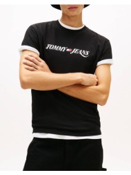 tommy jeans tjm reg vintage la ss tee dm0dm22548-bds black