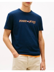 tommy jeans tjm reg vintage la ss tee dm0dm22548-c1g darkblue