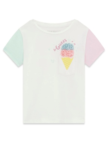 guess ss t-shirt μπλουζα παιδικο girl k6gi14k6yw4-g011 white
