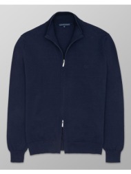 oxford company cardigan zip 100%cotton πλεκto x410-jz60.01-01 darkblue