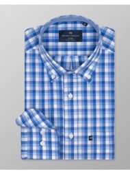 oxford company button down 100%bambaki πουκαμισο f132-bz10.02-02 blue