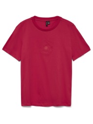 vero moda vmulla paulina ss top box jrs 10338420-jazzyfloweryboatany red