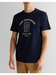 gant μπλουζα κμ graphic ss t-shirt graphic ss t-shirt 3g2003310-442 midnightblue